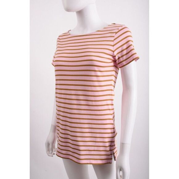 Boden Womens T-Shirt Shirt UK 8 US 4 Pink Brown Striped Short sleeve NWT - Picture 4 of 6